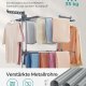 SONGMICS 4-etasjes t�rkestativ, sammenleggbart vingeformet t�rkestativ med hjul, 63,5 x 128 x 173 cm, stor, enkel � montere, innend�rs, utend�rs, gr�, LLR701G01