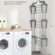 SONGMICS 4-etasjes t�rkestativ, sammenleggbart vingeformet t�rkestativ med hjul, 63,5 x 128 x 173 cm, stor, enkel � montere, innend�rs, utend�rs, gr�, LLR701G01