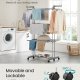 SONGMICS Stort t�rkestativ, Sammenleggbart t�rkestativ for klesvask, 4-etasjers, Flyttbart t�rkestativ, 63,5 x 125,5 x 173 cm, Rustfritt st�l, Sammenleggbare vinger, Innend�rs utend�rs bruk, Duegr� LLR703G01