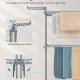 SONGMICS Stort t�rkestativ, Sammenleggbart t�rkestativ for klesvask, 4-etasjers, Flyttbart t�rkestativ, 63,5 x 125,5 x 173 cm, Rustfritt st�l, Sammenleggbare vinger, Innend�rs utend�rs bruk, Duegr� LLR703G01