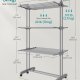 SONGMICS Stort t�rkestativ, Sammenleggbart t�rkestativ for klesvask, 4-etasjers, Flyttbart t�rkestativ, 63,5 x 125,5 x 173 cm, Rustfritt st�l, Sammenleggbare vinger, Innend�rs utend�rs bruk, Duegr� LLR703G01