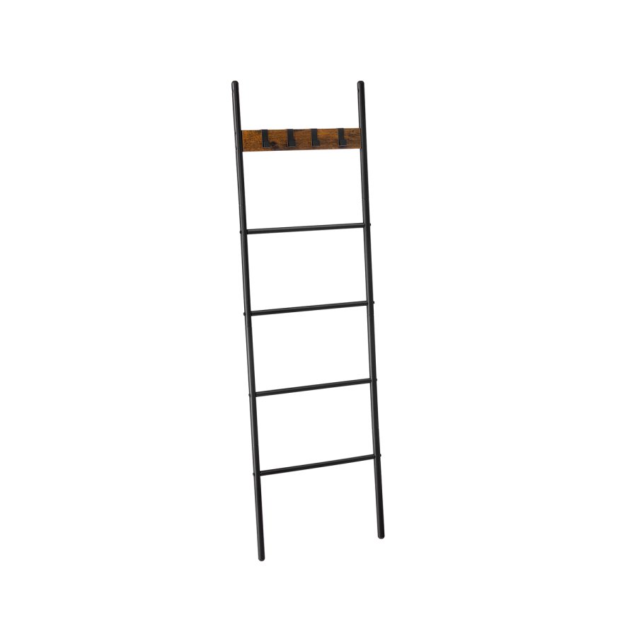 VASAGLE LLS016B01 H�ndkl�dehylde med 5 niveauer 44 x 160 cm pladsbesparende metalramme 4 kroge industriel stil vintage brun/sort