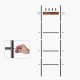 VASAGLE LLS016B01 H�ndkl�dehylde med 5 niveauer 44 x 160 cm pladsbesparende metalramme 4 kroge industriel stil vintage brun/sort