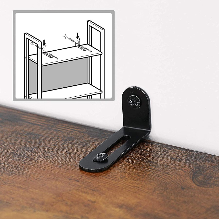 VASAGLE bokhylle, m. 5 hyller - rustikk brun sponplate og sort stl