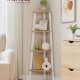 VASAGLE hj�rnereol, 4-lags hj�rnereol, stigehylde til stue, bogreol eller plantestativ, industrielle accentm�bler, naturlig eg og mat hvid LLS034Y70
