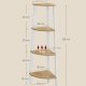 VASAGLE hj�rnereol, 4-lags hj�rnereol, stigehylde til stue, bogreol eller plantestativ, industrielle accentm�bler, naturlig eg og mat hvid LLS034Y70