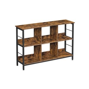 VASAGLE LLS104B01 reol, m. 6 rum - vintage brun sp�nplade og sort st�l