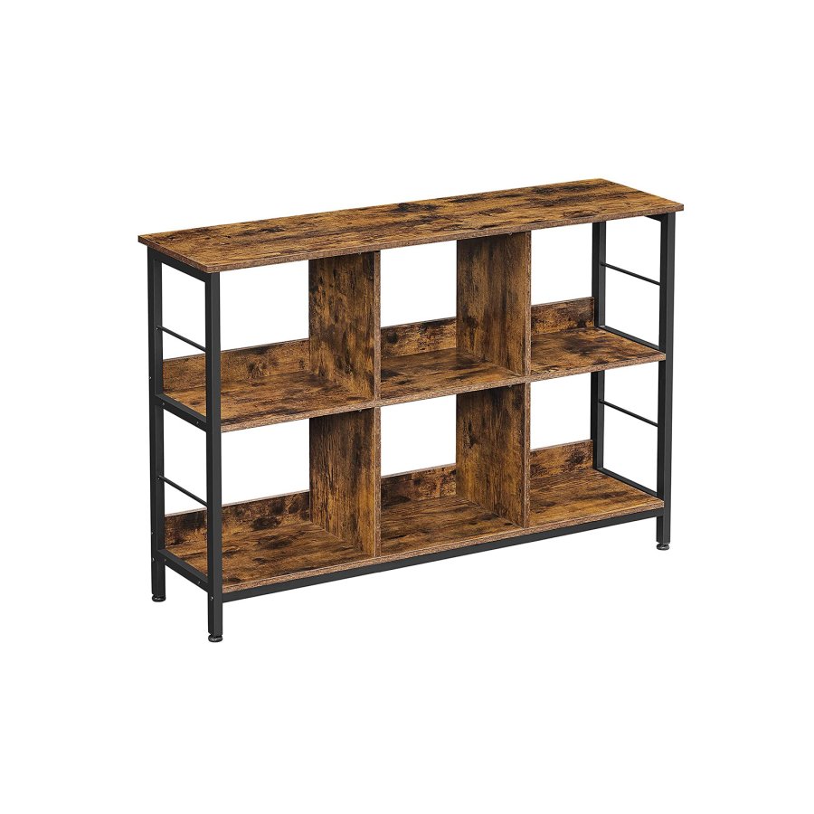 VASAGLE LLS104B01 reol, m. 6 rum - vintage brun sp�nplade og sort st�l