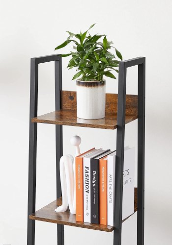 VASAGLE stigestativ, m. 5 hyller - rustikk brun sponplate og sort st�l
