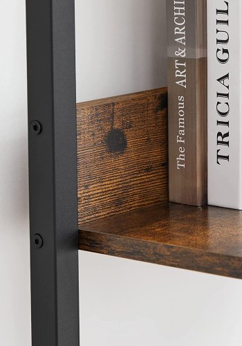 VASAGLE stigestativ, m. 5 hyller - rustikk brun sponplate og sort st�l