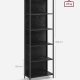 VASAGLE 6-etagers bogreol med justerbar LED-belysning, hylde med st�lramme, 30,3 x 60 x 178,6 cm, til stue, sovev�relse, arbejdsv�relse ibenholt sort LLS120B57