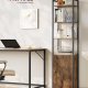 VASAGLE 6-etagers reol, h�j bogreol med d�r, metalramme, justerbare hylder, 24 x 40 x 159,5 cm, stue/sovev�relse, rustik brun og bl�ksort LLS132K01