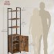 VASAGLE 6-etagers reol, h�j bogreol med d�r, metalramme, justerbare hylder, 24 x 40 x 159,5 cm, stue/sovev�relse, rustik brun og bl�ksort LLS132K01
