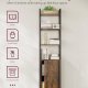 VASAGLE 6-etagers reol, h�j bogreol med d�r, metalramme, justerbare hylder, 24 x 40 x 159,5 cm, stue/sovev�relse, rustik brun og bl�ksort LLS132K01