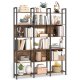 VASAGLE Bokhylla med 6 v�ningar, industriell bokhylla, med st�lram, f&ouml;r vardagsrum, hemmakontor, sovrum, 24 x 128 x 187,1 cm, rustik brun och bl&auml;cksvart ULLS151K01