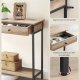 VASAGLE LNT015W01 Konsolentisch, Flurtisch, Beistelltisch, Couchtisch mit 2 Schubladen, Stahlgestell, Flur, Wohnzimmer, Industriedesign, Kamelbraun/Tintenschwarz