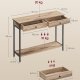VASAGLE LNT015W01 Konsolentisch, Flurtisch, Beistelltisch, Couchtisch mit 2 Schubladen, Stahlgestell, Flur, Wohnzimmer, Industriedesign, Kamelbraun/Tintenschwarz