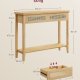 VASAGLE Konsollbord for gangen, Slankt salongbord for stue, Gangbord med 2 skuffer, �pen hylle, Avrundede hj�rner, Bohemsk stil, Eikebeige LNT016Y57