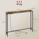 VASAGLE Konsolentisch mit Ladestation, schlanker Couchtisch, Flurtisch, 15 x 100 x 80 cm, mit Haken, einfache Montage, f&uuml;r Flur und Wohnzimmer, Vintage-Braun/Tintenschwarz LNT079K02