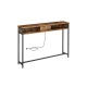 VASAGLE LNT111K01 Slim konsolbord, m. str�mskinne, 2 AC-stik og 2 USB-porte, 2 rum - rustik brun sp�nplade og bl�ksort st�l (120x25)