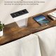 VASAGLE LNT111K01 Slim konsolbord, m. str�mskinne, 2 AC-stik og 2 USB-porte, 2 rum - rustik brun sp�nplade og bl�ksort st�l (120x25)
