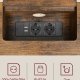 VASAGLE LNT111K01 Slim konsolbord, m. str�mskinne, 2 AC-stik og 2 USB-porte, 2 rum - rustik brun sp�nplade og bl�ksort st�l (120x25)