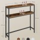 VASAGLE Konsolentisch, schlanker 2-st&ouml;ckiger Couchtisch, 20 x 80 x 80 cm, Flurtisch mit 2 Ablagen, f&uuml;r Wohnzimmer, Flur, rustikales Braun und Tintenschwarz LNT130K01V1