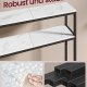 VASAGLE Konsolbord Smalt Sofabord med 2 Hylder, 20 x 80 x 80 cm, Entrebord, 2 Niveauer, til Entre, Stue, Sovev�relse, Marmor Hvid/Bl�ksort LNT130W59