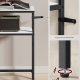 VASAGLE Konsolbord Smalt Sofabord med 2 Hylder, 20 x 80 x 80 cm, Entrebord, 2 Niveauer, til Entre, Stue, Sovev�relse, Marmor Hvid/Bl�ksort LNT130W59