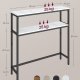 VASAGLE Konsolbord Smalt Sofabord med 2 Hylder, 20 x 80 x 80 cm, Entrebord, 2 Niveauer, til Entre, Stue, Sovev�relse, Marmor Hvid/Bl�ksort LNT130W59