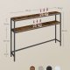 VASAGLE Konsolentisch, schlanker 2-st&ouml;ckiger Couchtisch, 20 x 120 x 80 cm, Flurtisch mit 2 Ablagen, f&uuml;r Wohnzimmer, Flur, rustikales Braun und Tintenschwarz LNT133K01V1