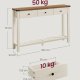 VASAGLE Konsolentisch, Beistelltisch, schmaler Couchtisch mit 3 Schubladen und einem Ablagefach, f&uuml;r Flur, Wohnzimmer, Landhausstil, Honigbraun, Vintage-Wei&szlig;, LNT142WJ01