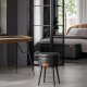 VASAGLE EKHO Collection Fotpall med f&ouml;rvaring, Sminkf�t&ouml;lj med pall, Rund sits med f&ouml;rvaring, B&auml;rkapacitet 147 kg, Bl&auml;cksvart LOM005B01