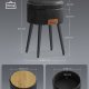 VASAGLE EKHO Collection Fotpall med f&ouml;rvaring, Sminkf�t&ouml;lj med pall, Rund sits med f&ouml;rvaring, B&auml;rkapacitet 147 kg, Bl&auml;cksvart LOM005B01