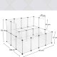 SONGMICS LPC004W01 DIY marsvinebur, til sm� k�ledyr - hvid ABS, PP og metal LPC004W01