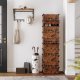 SONGMICS sammenl�sende skohylde, rektangul�r opbevaringsorganisator, modul�r g�r-det-selv-opbevaringshylde med 10 pladser, 40 x 30 x 17 cm til hver plads, plastikgarderobe med d�re, rustik brun LPC010A01