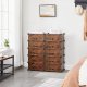 SONGMICS sammenl�sende skohylde, rektangul�r opbevaringsorganisator, modul�r g�r-det-selv-opbevaringshylde med 10 pladser, 40 x 30 x 17 cm til hver plads, plastikgarderobe med d�re, rustik brun LPC010A01