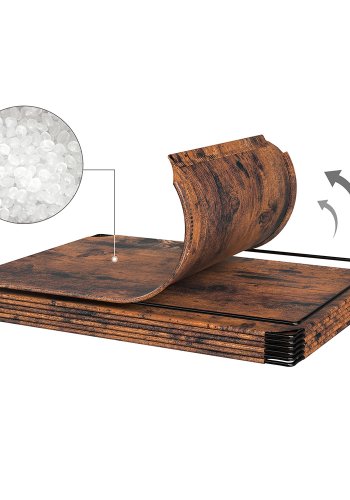 SONGMICS sammenl�sende skohylde, rektangul�r opbevaringsorganisator, modul�r g�r-det-selv-opbevaringshylde med 10 pladser, 40 x 30 x 17 cm til hver plads, plastikgarderobe med d�re, rustik brun LPC010A01