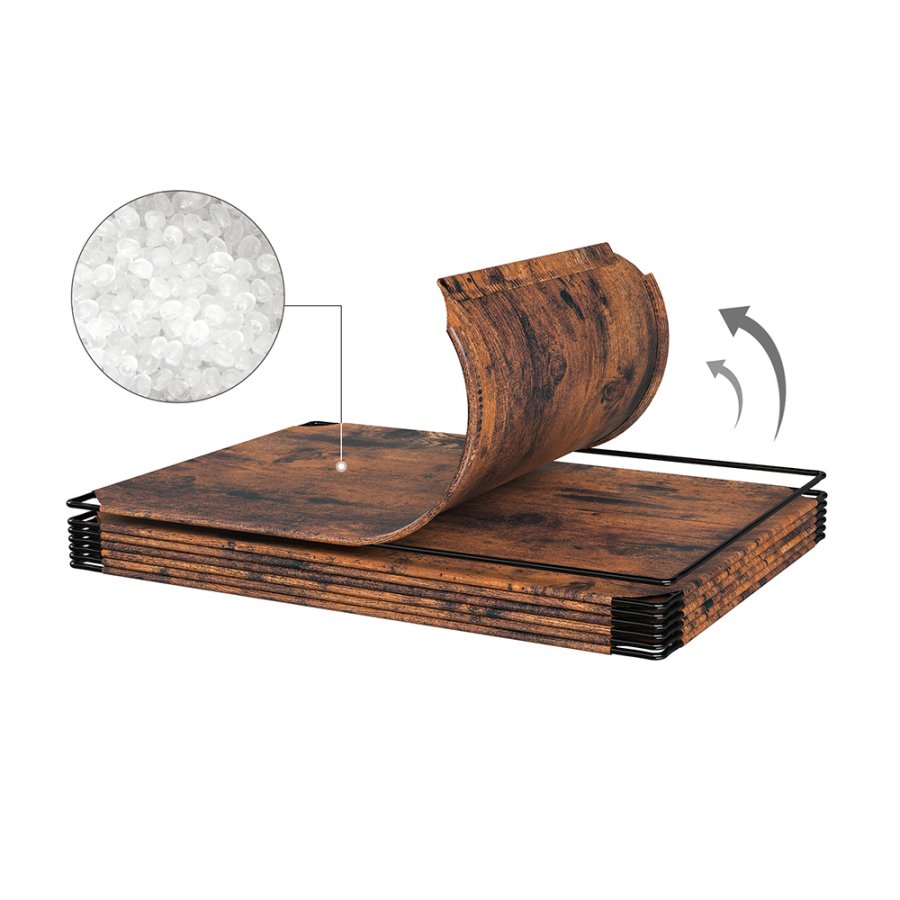 SONGMICS sammenl�sende skohylde, rektangul�r opbevaringsorganisator, modul�r g�r-det-selv-opbevaringshylde med 10 pladser, 40 x 30 x 17 cm til hver plads, plastikgarderobe med d�re, rustik brun LPC010A01