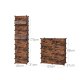 SONGMICS sammenl�sende skohylde, rektangul�r opbevaringsorganisator, modul�r g�r-det-selv-opbevaringshylde med 10 pladser, 40 x 30 x 17 cm til hver plads, plastikgarderobe med d�re, rustik brun LPC010A01