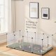 SONGMICS Kravleg�rd til k�ledyr med gulv, aftagelig Oxford-stofm�tte, indhegning til sm� dyr, g�r-det-selv-plastbur, indend�rs l�beg�rd til hamstere, kaniner, pindsvin, marsvin, 143 x 73 x 46 cm, hvid LPC012W01