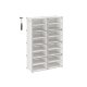 SONGMICS Skoreol, 8-kubers skoarrang�r med d�re, 32 par plastik skoopbevaringsskab, til sovev�relse, entr&eacute;, st�lramme, plastikpanel, hvid