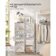 SONGMICS Skoreol, 8-kubers skoarrang�r med d�re, 32 par plastik skoopbevaringsskab, til sovev�relse, entr&eacute;, st�lramme, plastikpanel, hvid