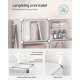 SONGMICS Skoreol, 8-kubers skoarrang�r med d�re, 32 par plastik skoopbevaringsskab, til sovev�relse, entr&eacute;, st�lramme, plastikpanel, hvid