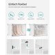 SONGMICS Skoreol, 8-kubers skoarrang�r med d�re, 32 par plastik skoopbevaringsskab, til sovev�relse, entr&eacute;, st�lramme, plastikpanel, hvid