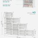SONGMICS sammenl�sende skoreol, plastik skoskab, modul�r opbevaringsenhed med 10 pladser, 30 x 40 x 30 cm til hver plads, med d�re, st�lramme, plastpaneler, hvid LPC035W01