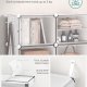 SONGMICS sammenl�sende skoreol, plastik skoskab, modul�r opbevaringsenhed med 10 pladser, 30 x 40 x 30 cm til hver plads, med d�re, st�lramme, plastpaneler, hvid LPC035W01