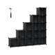 SONGMICS LPC44BK 15-kuber reol, rumdeler, stabelbar - sort polypropylen og st�l