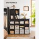 SONGMICS LPC44BK 15-kuber reol, rumdeler, stabelbar - sort polypropylen og st�l