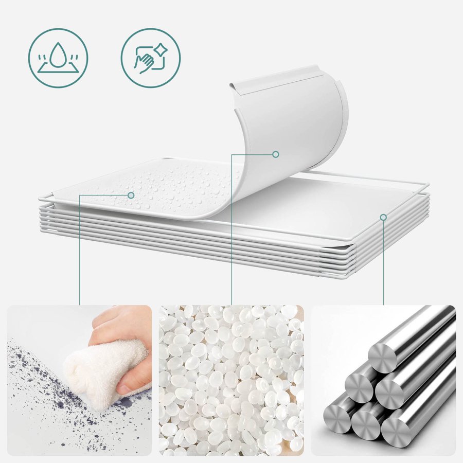 SONGMICS LPC906W01 barnbokhylla, med 16 kubformade m&ouml;nstrade d&ouml;rrar - vit och flerf&auml;rgad polypropen och st�l